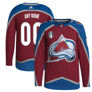 Men's Colorado Avalanche Custom 2022 Burgundy Stanley Cup Final Patch Stitched Jersey