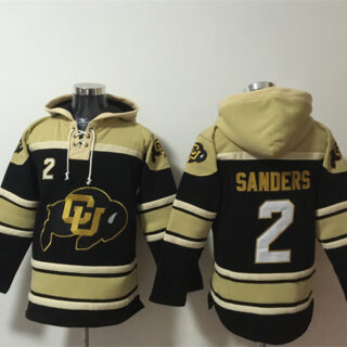 Men's Colorado Buffaloes #2 Shedeur Sanders Black Ageless Must-Have Lace-Up Pullover Hoodie