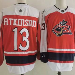 Men's Columbus Blue Jackets #13 Cam Atkinson Orange 2021 Retro Stitched NHL Jersey