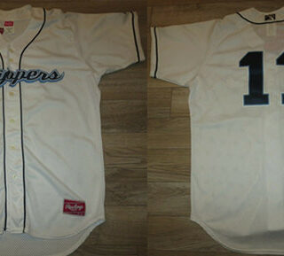 Men's Columbus Clippers #11 Minor League White Stitched Baseball Jersey