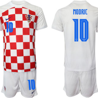 Men's Croatia #10 Modric White Home Soccer Jersey Suit