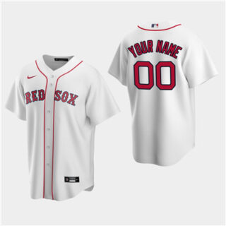 Men's Custom Boston Red Sox White Home Replica Jersey