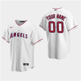 Men's Custom Los Angeles Angels White Home Replica Jersey