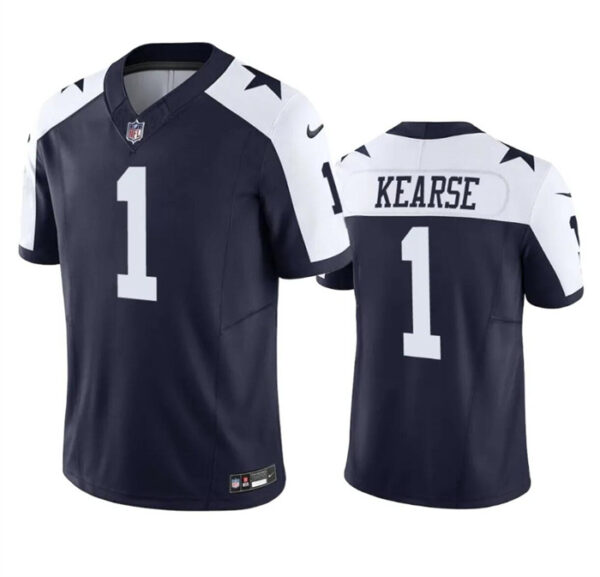 Men's Dallas Cowboys #1 Jayron Kearse Navy White 2023 F.U.S.E. Vapor Limited Stitched Football Jersey