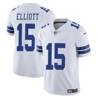 Men's Dallas Cowboys #15 Ezekiel Elliott White Vapor Untouchable Limited Stitched Football Jersey
