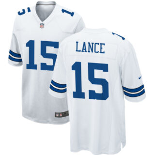 Men's Dallas Cowboys #15 Trey Lance White Stitched Football Game Jersey