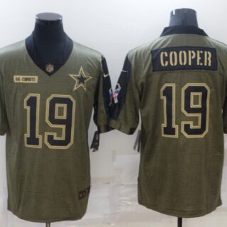 Men's Dallas Cowboys #19 Amari Cooper Nike Olive 2021 Salute To Service Limited Player Jersey