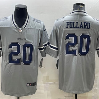 Men's Dallas Cowboys #20 Tony Pollard Gray Vapor Untouchable Limited Stitched Jersey