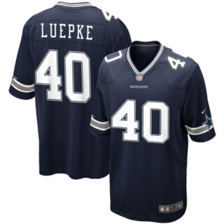 Men's Dallas Cowboys #40 Hunter Luepke Navy Stitched Football Game Jersey
