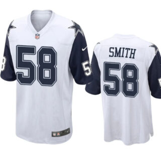 Men's Dallas Cowboys #58 Mazi Smith White Thanksgiving Stitched Football Jersey