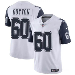 Men's Dallas Cowboys #60 Tyler Guyton White 2024 Draft Color Rush Limited Stitched Football Jersey