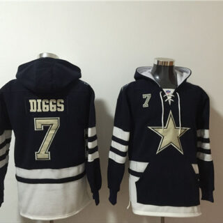 Men's Dallas Cowboys #7 Trevon Diggs Black Ageless Must-Have Lace-Up Pullover Hoodie