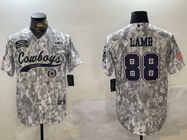 Men's Dallas Cowboys #88 CeeDee Lamb 2024 Arctic Camo Salute To Service Stitched Baseball Jerseys