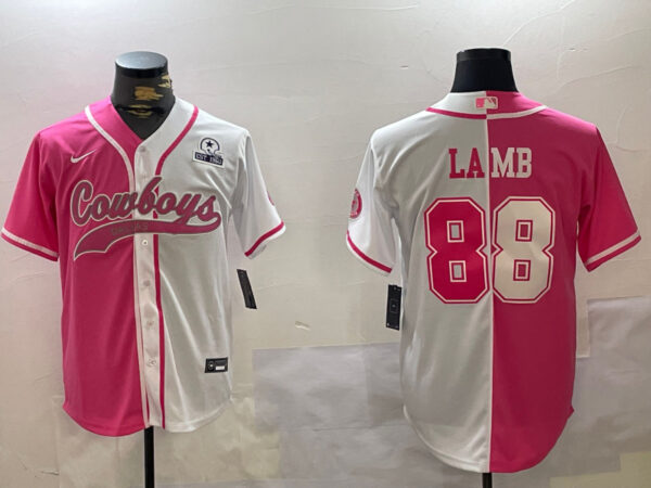 Men's Dallas Cowboys #88 CeeDee Lamb 2024 Arctic white red Stitched Baseball Jerseys