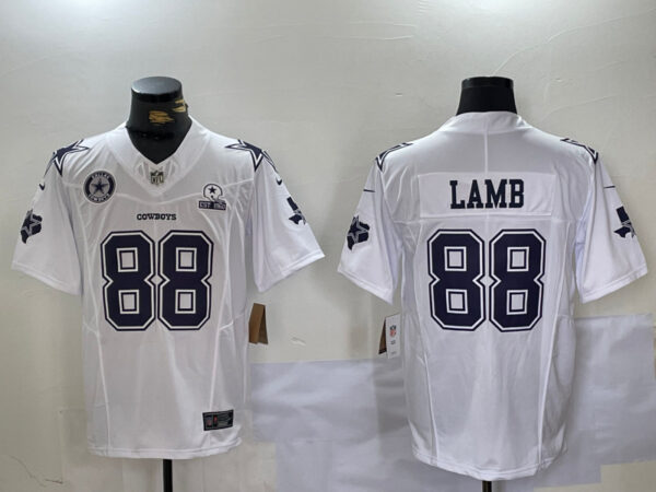 Men's Dallas Cowboys #88 CeeDee Lamb 2024 White F.U.S.E. With Established In 1960 Patch Stitched Football Jerseys