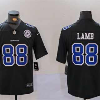 Men's Dallas Cowboys #88 CeeDee Lamb Black Throwback With Patch Vapor Untouchable Limited Stitched Football Jersey