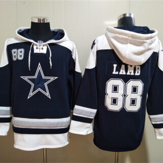 Men's Dallas Cowboys #88 CeeDee Lamb Navy Ageless Must-Have Lace-Up Pullover Hoodie