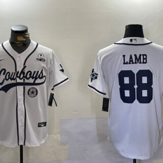 Men's Dallas Cowboys #88 CeeDee Lamb White 2022 Olive Salute To Service Cool Base Stitched Baseball Jerseys