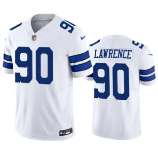 Men's Dallas Cowboys #90 Demarcus Lawrence White 2023 F.U.S.E. Vapor Limited Stitched Football Jersey
