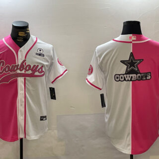 Men's Dallas Cowboys big logo Red White With Patch Cool Base Stitched Baseball Jerseys