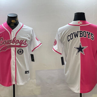 Men's Dallas Cowboys big logo Red White With Patch Cool Base Stitched Baseball Jerseys