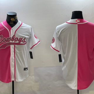 Men's Dallas Cowboys big logo Red White With Patch Cool Base Stitched Baseball Jerseys