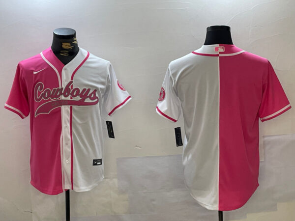 Men's Dallas Cowboys big logo Red White With Patch Cool Base Stitched Baseball Jerseys