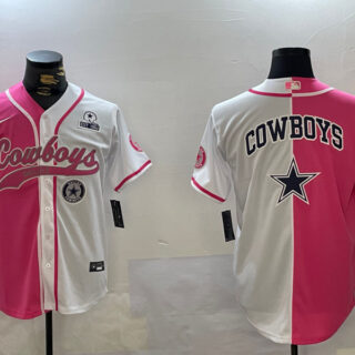 Men's Dallas Cowboys big logo Red White With Patch Cool Base Stitched Baseball Jerseys