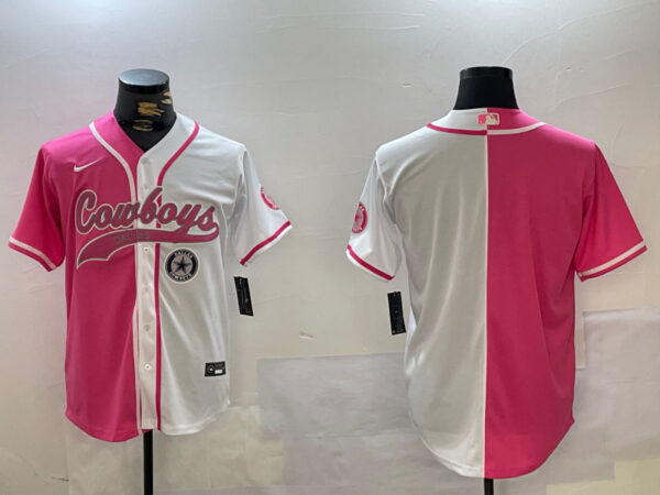Men's Dallas Cowboys big logo Red White With Patch Cool Base Stitched Baseball Jerseys