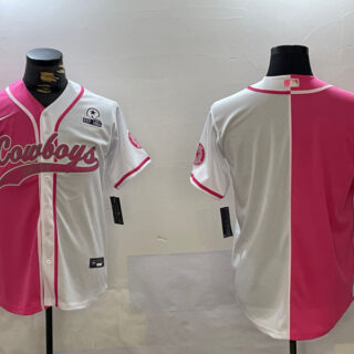 Men's Dallas Cowboys big logo Red White With Patch Cool Base Stitched Baseball Jerseys