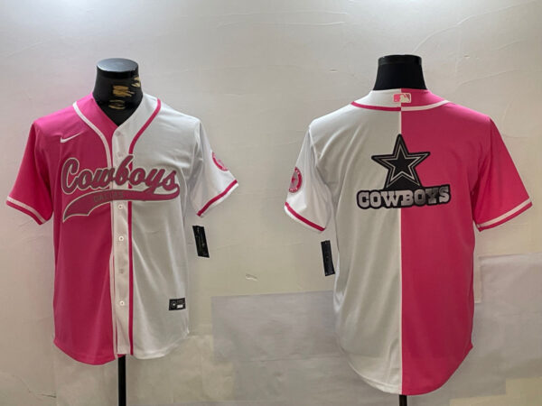 Men's Dallas Cowboys big logo Red White With Patch Cool Base Stitched Baseball Jerseys