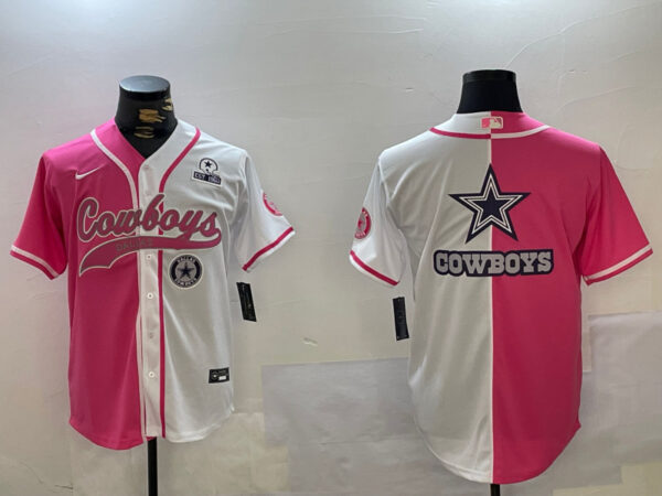 Men's Dallas Cowboys big logo Red White With Patch Cool Base Stitched Baseball Jerseys
