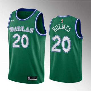 Men's Dallas Mavericks #20 Richaun Holmes Green 2023 Draft Classic Edition Stitched Basketball Jersey