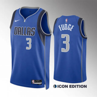 Men's Dallas Mavericks #3 Alex Fudge Blue Icon Edition Stitched Basketball Jersey