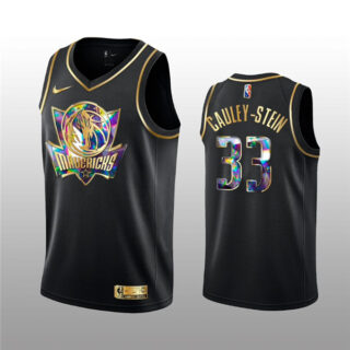 Men's Dallas Mavericks #33 Willie Cauley-Stein 2021 22 Black Golden Edition 75th Anniversary Diamond Logo Stitched Basketball Jersey