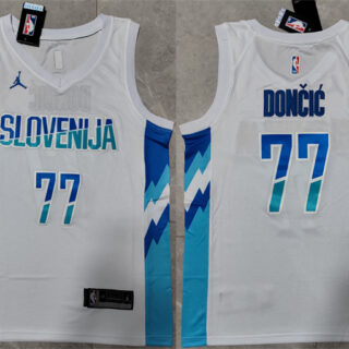 Men's Dallas Mavericks #77 Luka Doncic White Stitched Jersey