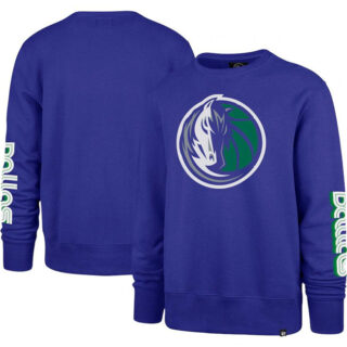 Men's Dallas Mavericks '47 Purple 2022 23 City Edition Two-Peat Headline Pullover Sweatshirt