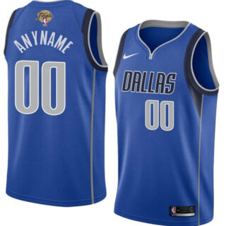 Men's Dallas Mavericks Active Player Custom Blue 2024 Finals Icon Edition Stitched Basketball Jersey