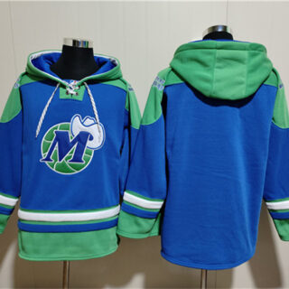 Men's Dallas Mavericks Blank Royal Ageless Must-Have Lace-Up Pullover Hoodie