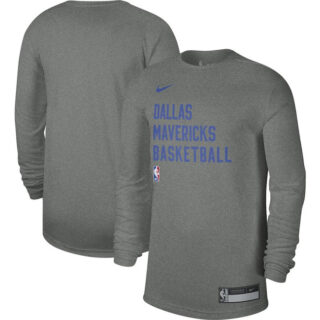 Men's Dallas Mavericks Heather Gray 2023 24 Legend On-Court Practice Long Sleeve T-Shirt