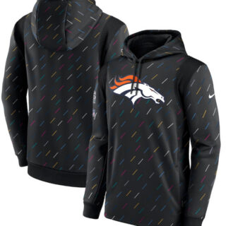 Men's Denver Broncos 2021 Charcoal Crucial Catch Therma Pullover Hoodie
