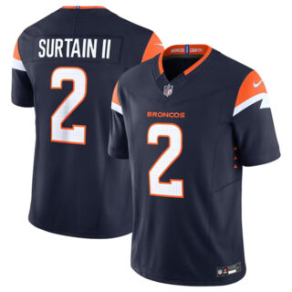 Men's Denver Broncos #2 Pat Surtain II Navy 2024 F.U.S.E. Alternate Vapor Limited Stitched Football Jersey