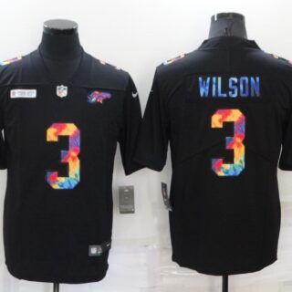 Men's Denver Broncos #3 Russell Wilson Black Crucial Catch Limited Stitched Jersey