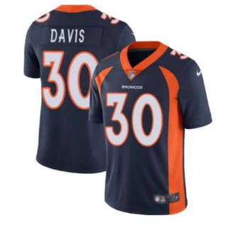 Men's Denver Broncos #30 Terrell Davis Navy Vapor Untouchable Limited Stitched Jersey