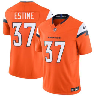 Men's Denver Broncos #37 Audric Estime Orange 2024 F.U.S.E. Vapor Limited Stitched Football Jersey