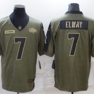 Men's Denver Broncos #7 John Elway Nike Olive 2021 Salute To Service Retired Player Limited Jersey