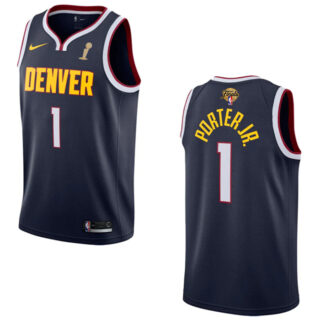 Men's Denver Nuggets #1 Michael Porter Jr. Navy 2023 Finals Champions Icon EditionStitched Basketball Jersey