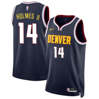 Men's Denver Nuggets #14 DaRon Holmes II Navy 2024 Draft Icon Edition Stitched Basketball Jersey