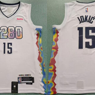 Men's Denver Nuggets #15 Nikola Jokić White 2024 25 City Edition Stitched Basketball Jersey