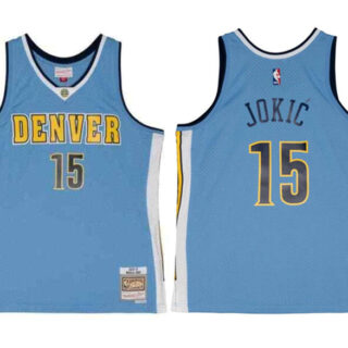 Men's Denver Nuggets #15 Nikola Jokic Blue 2016-17 Mitchell & Ness Swingman Stitched Jersey